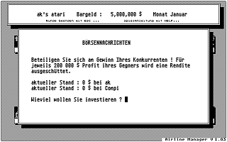 Airline Manager atari screenshot